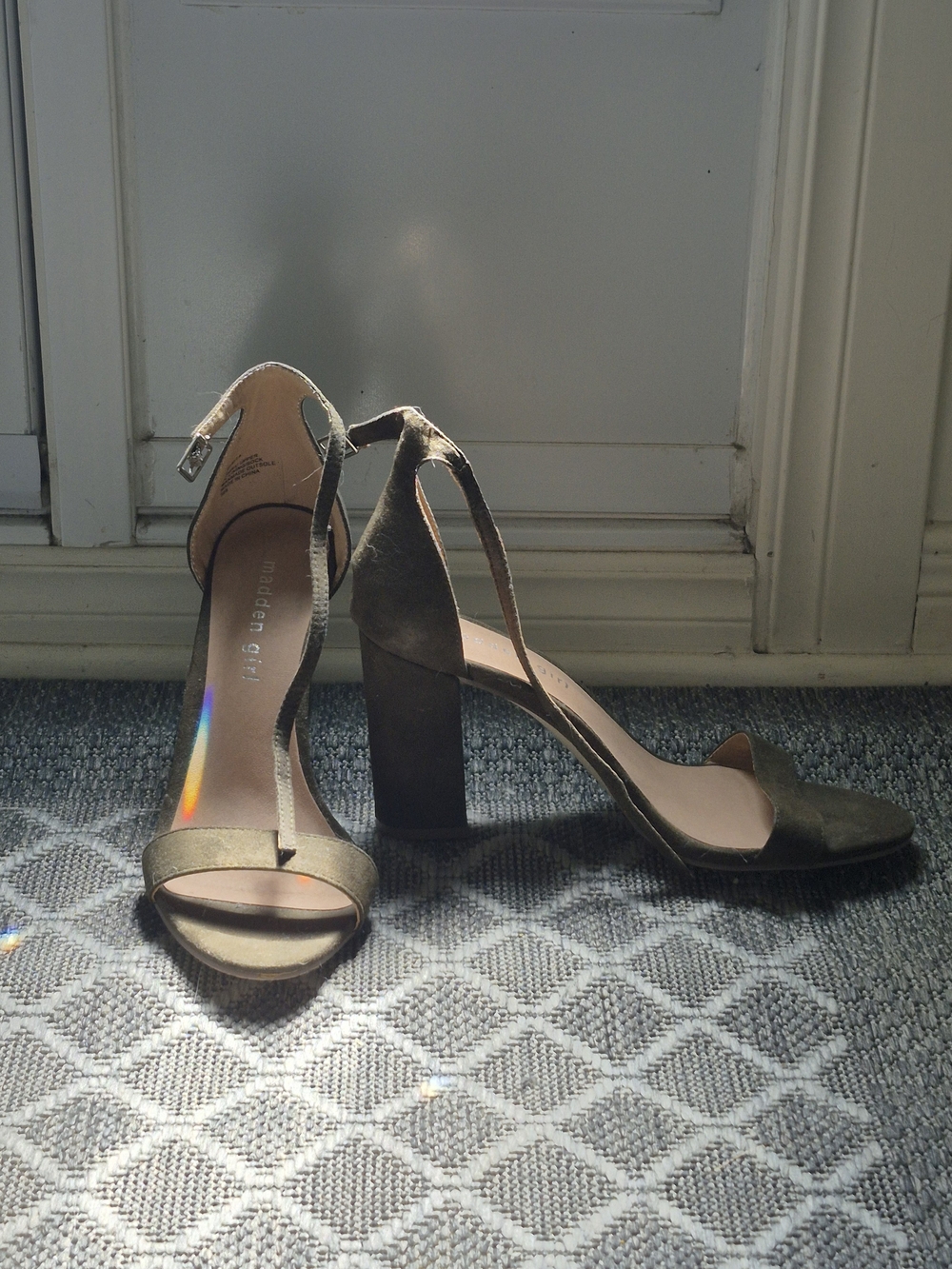 Madden Girl Olive Suede Block Heel Sandals
